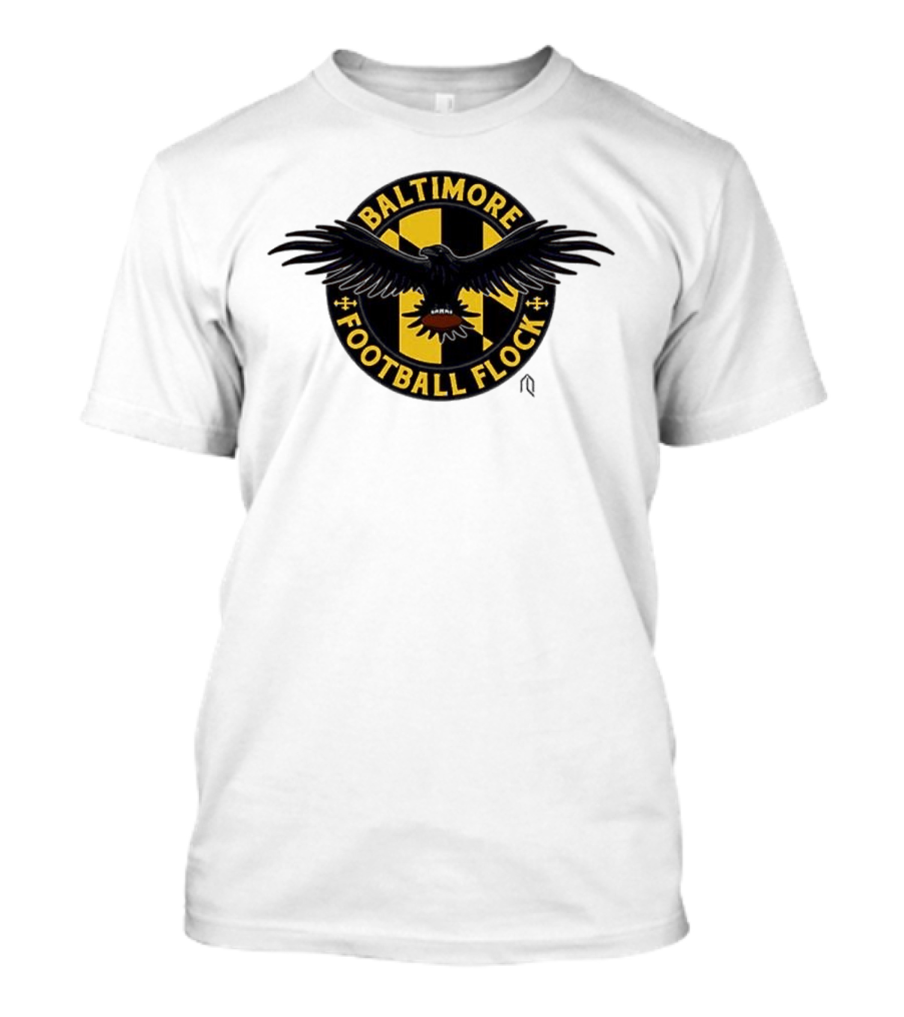 Baltimore Football Flock Raven Maryland Flag Crest T-Shirt