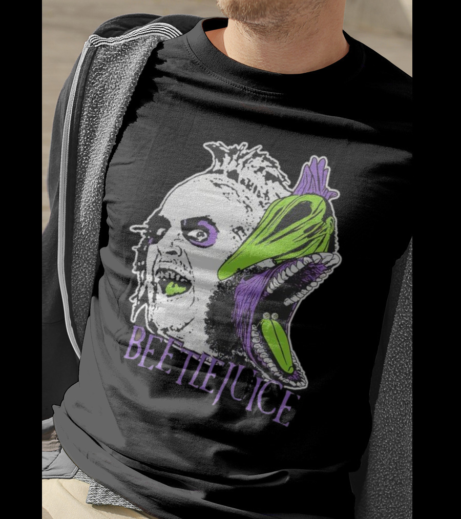 Beetlejuice Halloween Creature Mashup With Alligator Head T-Shirt