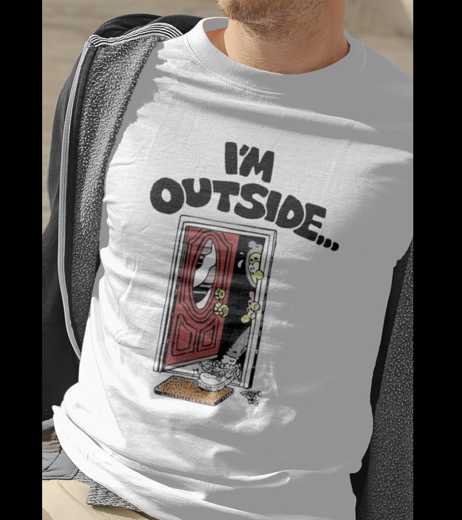 Frko I'm Outside Grim Reaper Door Comic T-Shirt