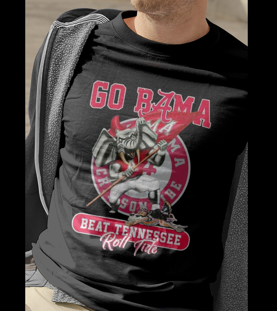 Go Bama Beat Tennessee Roll Tide Alabama Crimson Tide Mascot T-Shirt