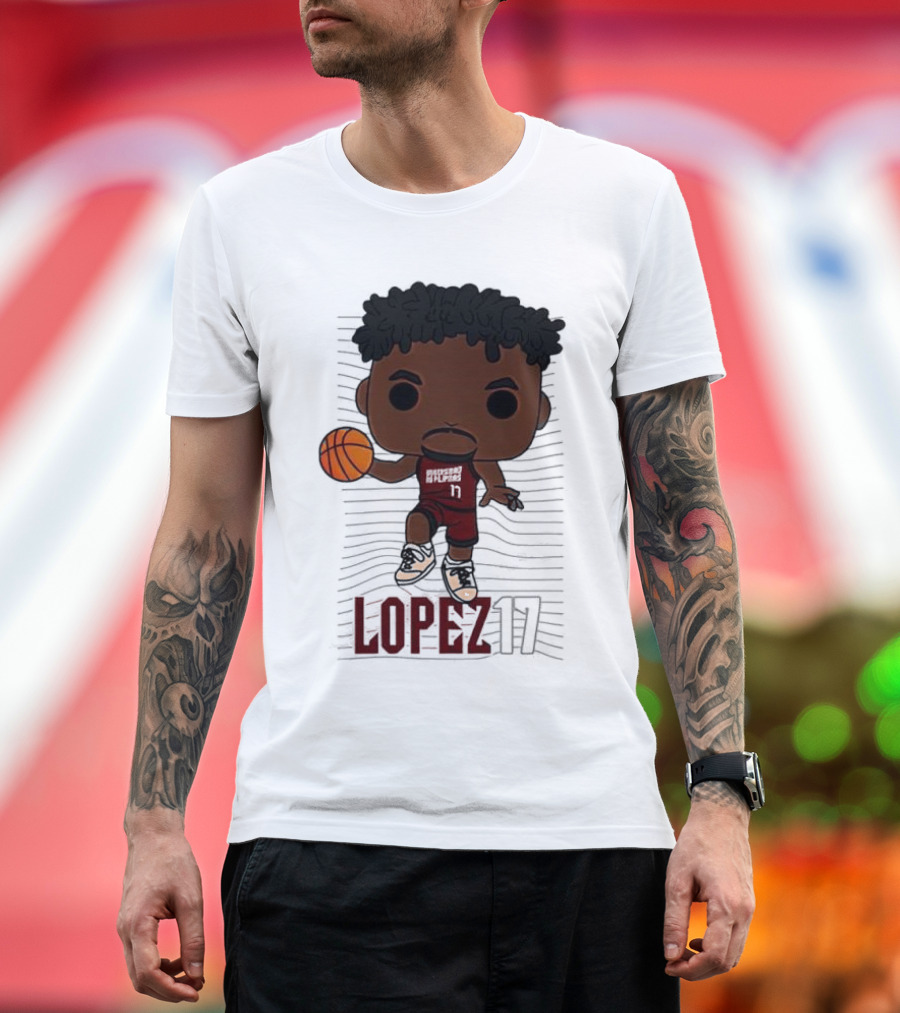 Lopez 17 Basketball Chibi Dribble T-Shirt