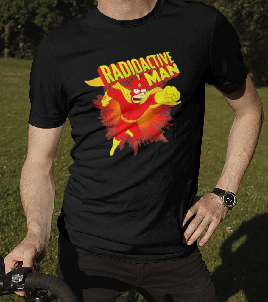 The Simpsons Radioactive Man Superhero Burst Action T-Shirt