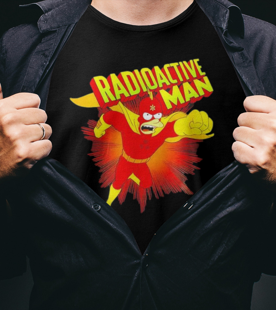 The Simpsons Radioactive Man Superhero Burst Action T-Shirt