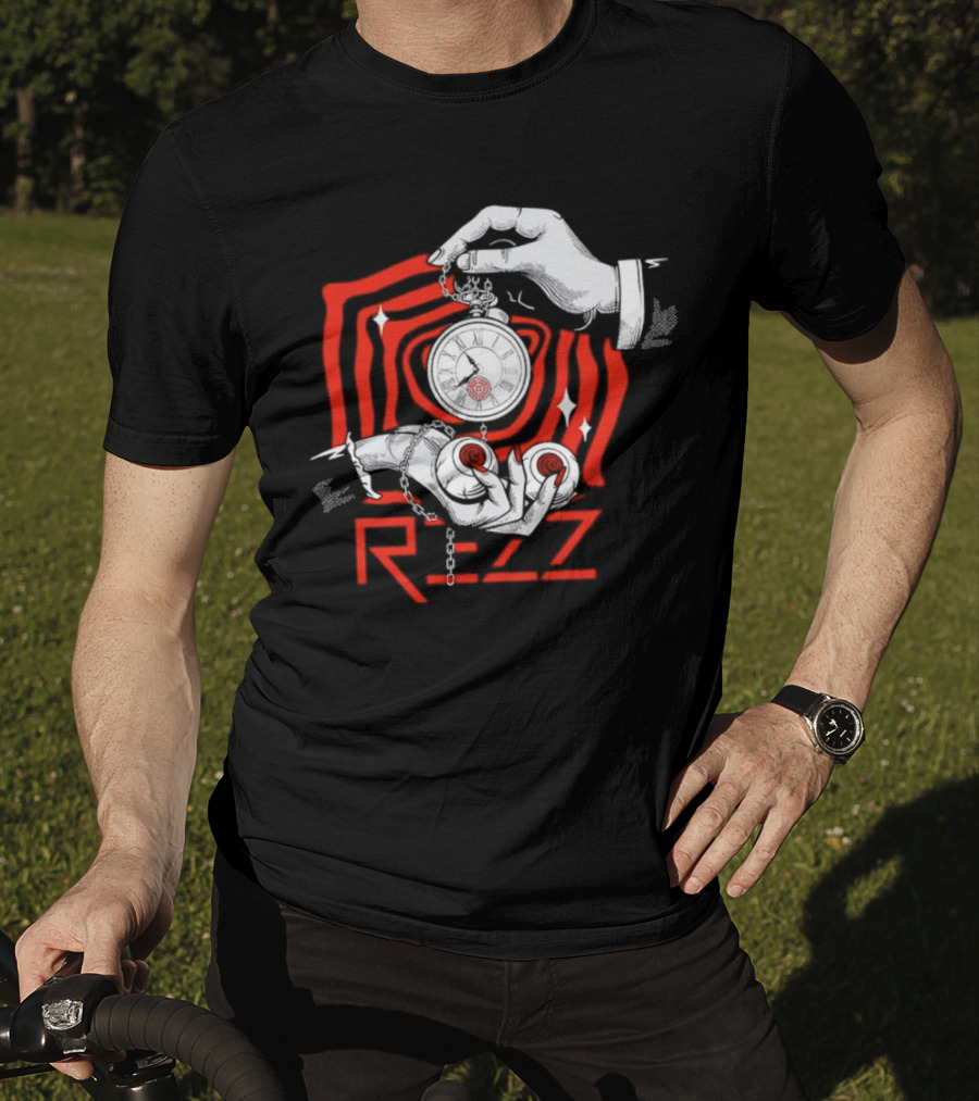 Rezz Hypnotic Timepiece Artwork With Pocket Watch And Optical Illusion T-Shirt