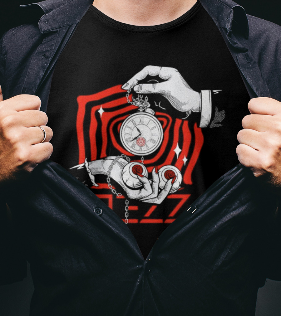 Rezz Hypnotic Timepiece Artwork With Pocket Watch And Optical Illusion T-Shirt