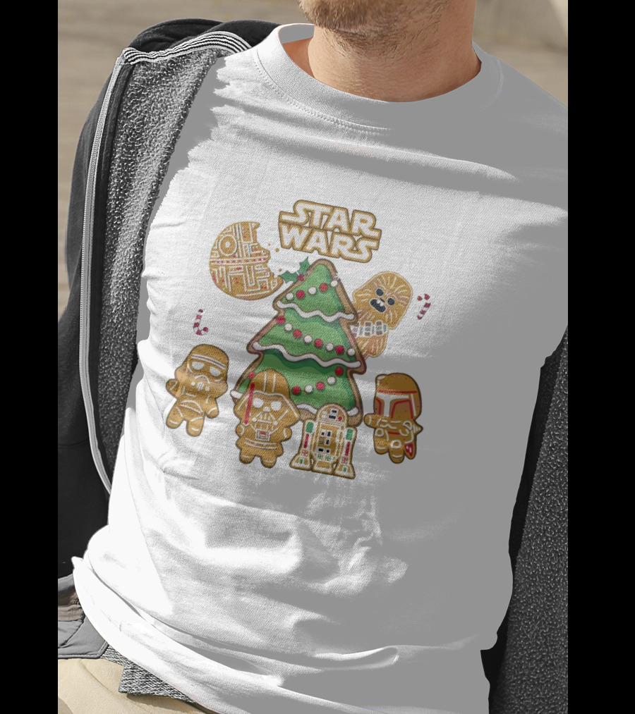Star Wars Characters Gingerbread Christmas Tree Cookies T-Shirt