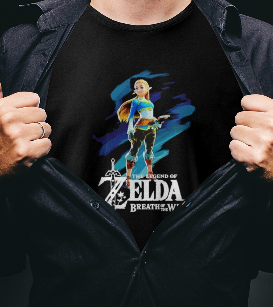 The Legend Of Zelda: Breath Of The Wild Princess Character With Master Sword T-Shirt