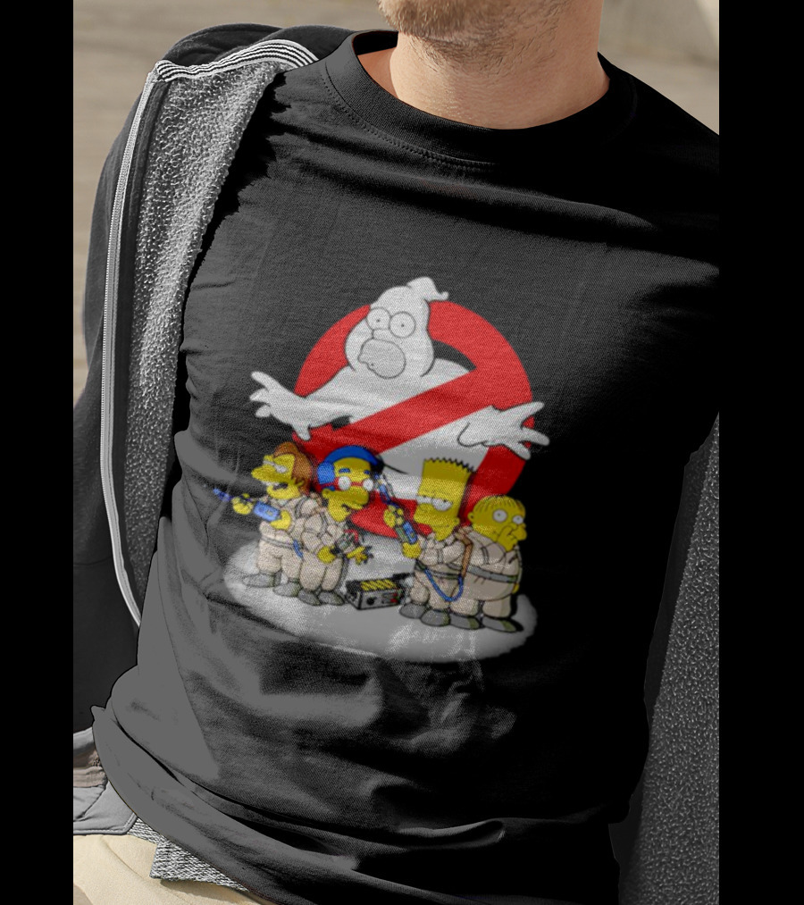 The Simpsons Bart And Friends Ghostbusters Crossover Homer No-Ghost T-Shirt