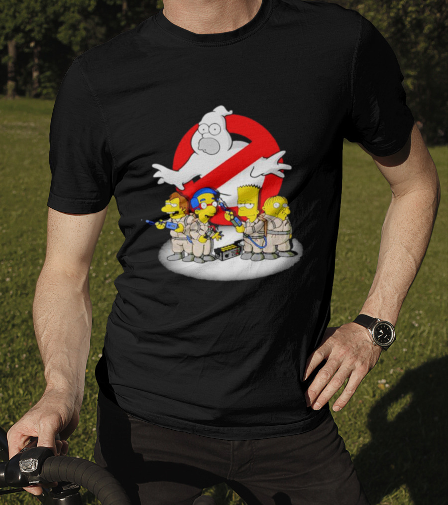 The Simpsons Bart And Friends Ghostbusters Crossover Homer No-Ghost T-Shirt