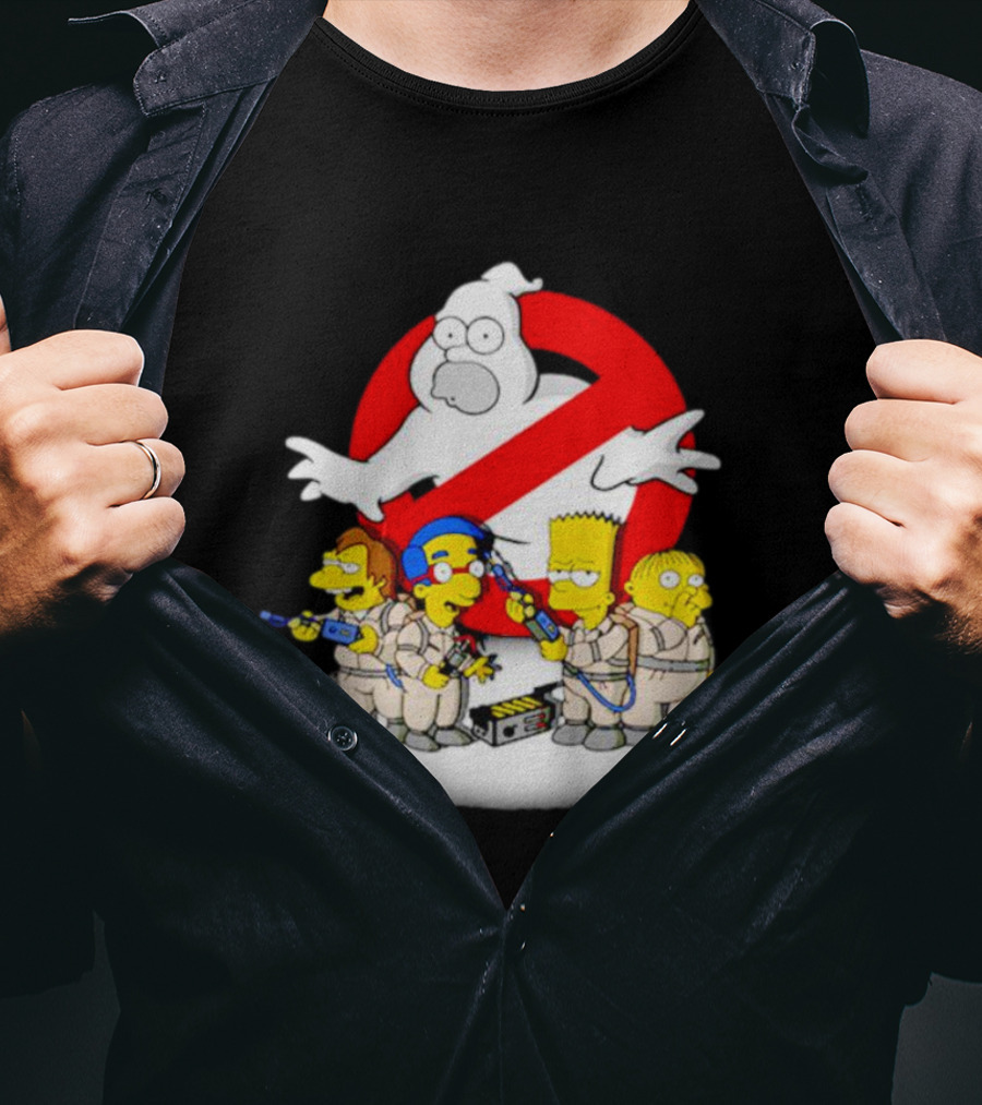 The Simpsons Bart And Friends Ghostbusters Crossover Homer No-Ghost T-Shirt