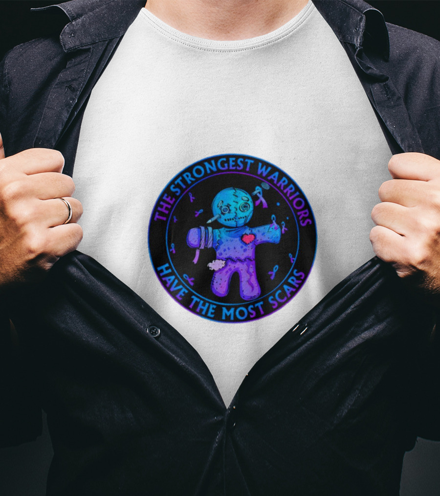 The Strongest Warriors Have The Most Scars Glowing Voodoo Doll T-Shirt