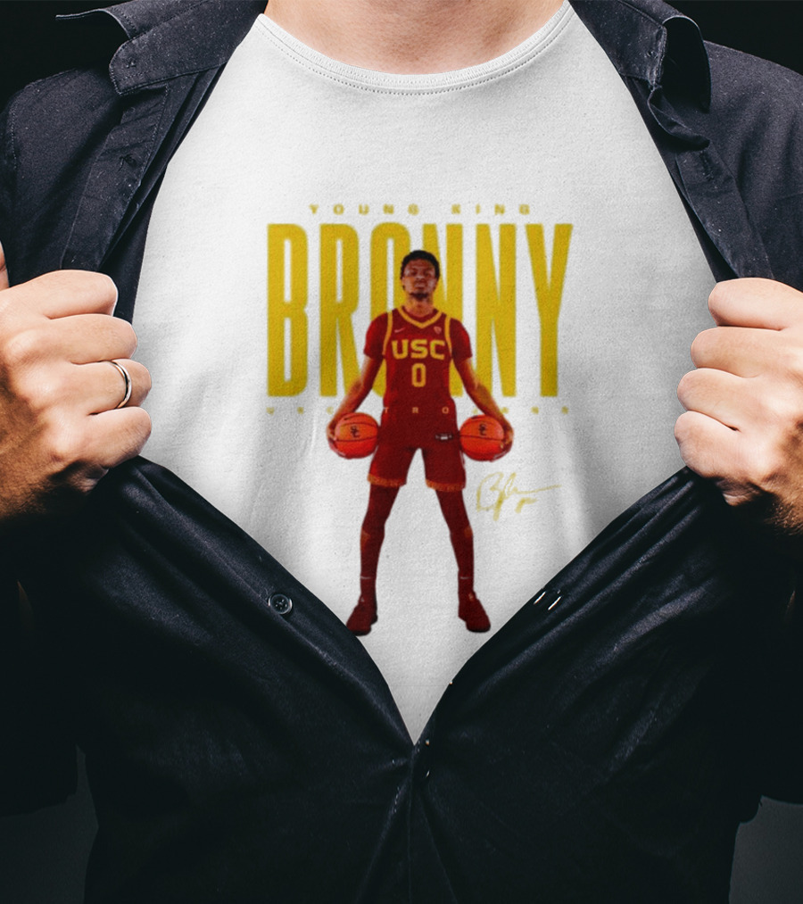 Young King Bronny James USC Trojans 0 Signature T-Shirt