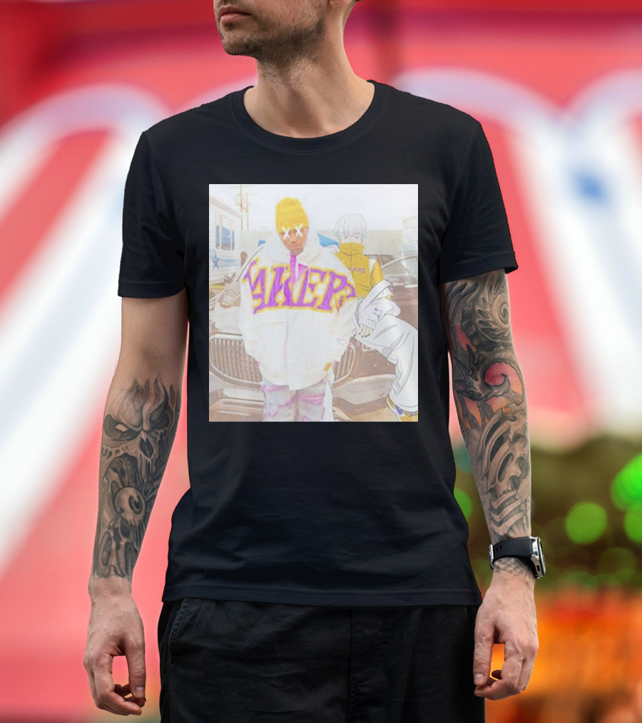 Chris Brown Lakers Jacket x Toge Inumaki Cursed Speech Collaboration T-Shirt
