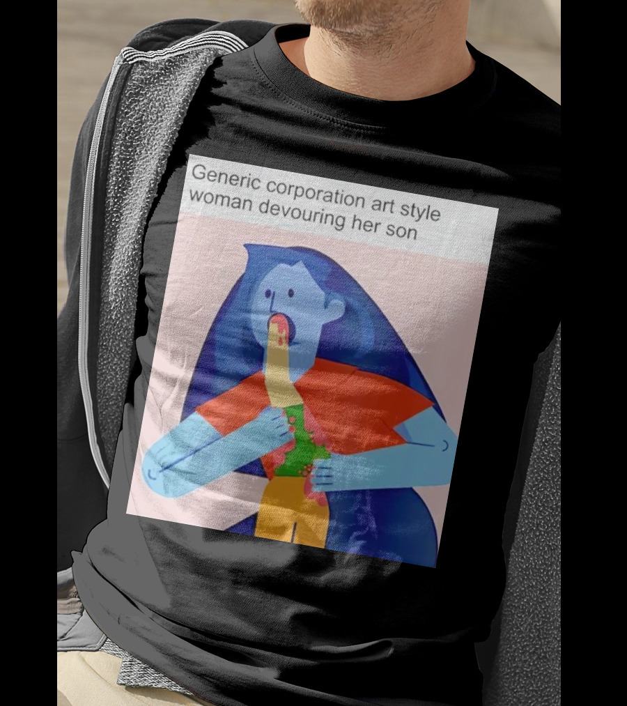 Generic Corporation Art Style Woman Devouring Her Son T-Shirt