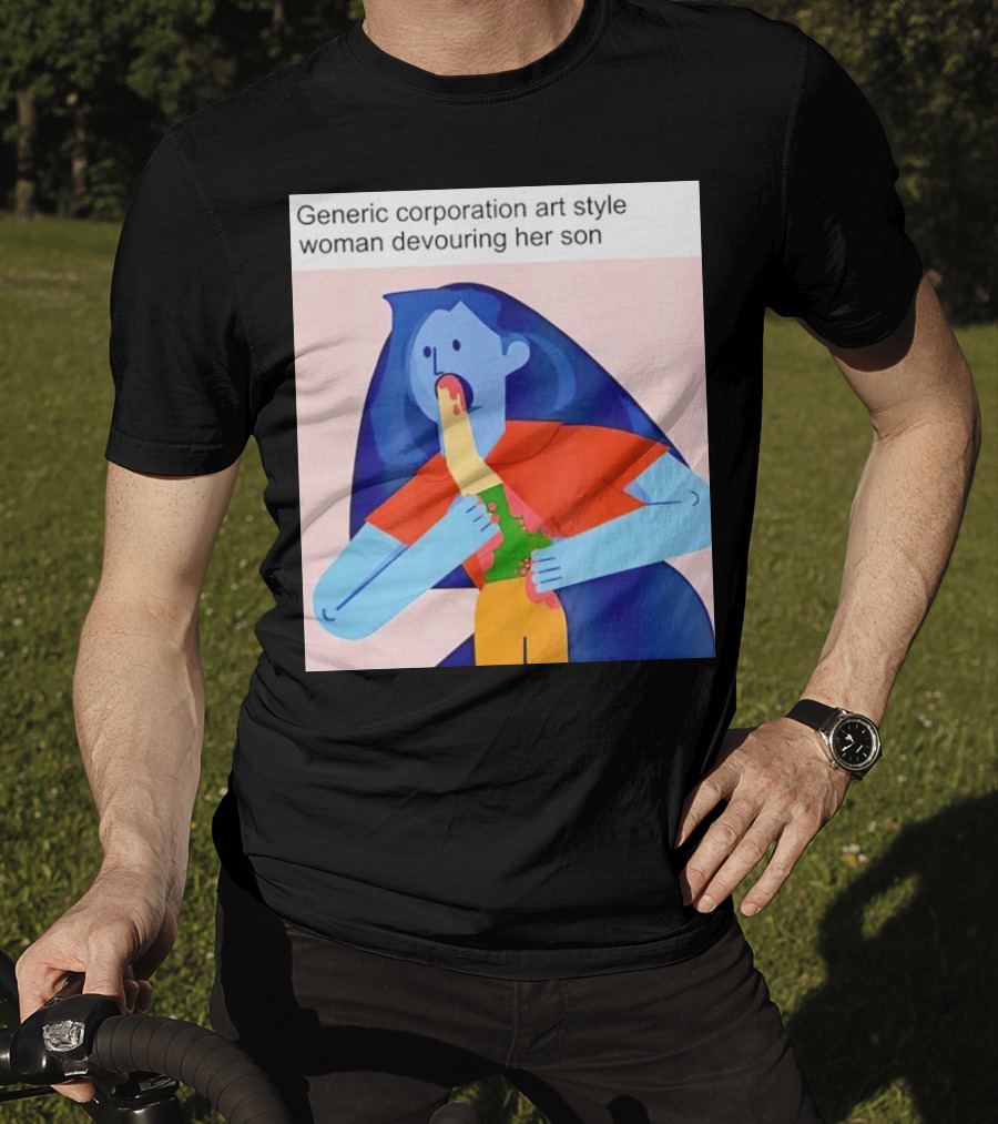 Generic Corporation Art Style Woman Devouring Her Son T-Shirt