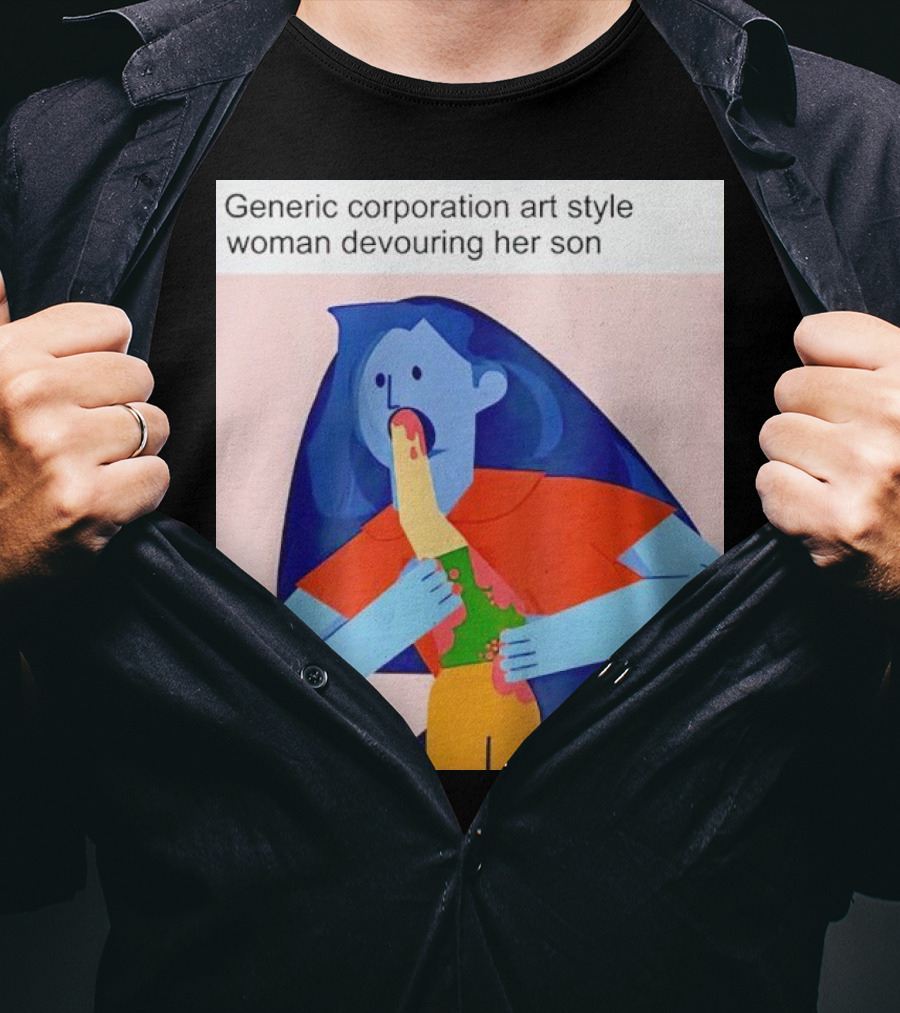 Generic Corporation Art Style Woman Devouring Her Son T-Shirt