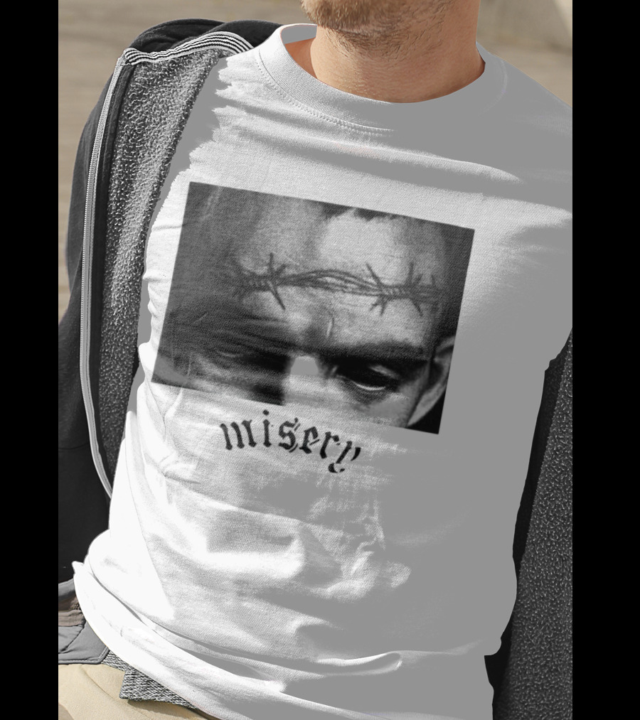 Misery Barbed Wire Forehead Face T-Shirt
