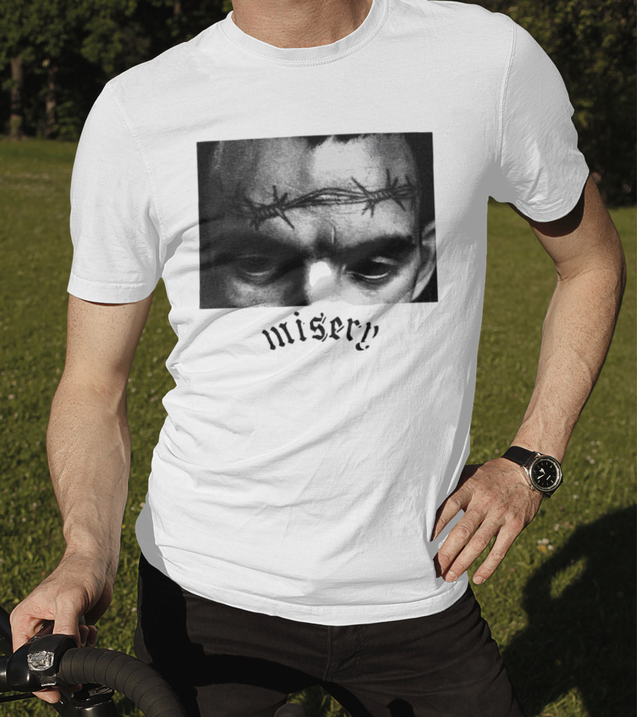 Misery Barbed Wire Forehead Face T-Shirt