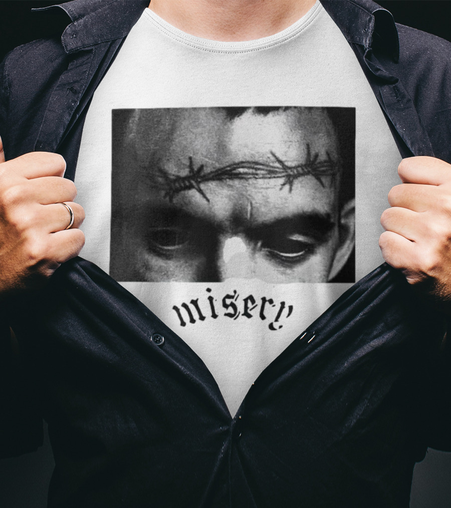 Misery Barbed Wire Forehead Face T-Shirt