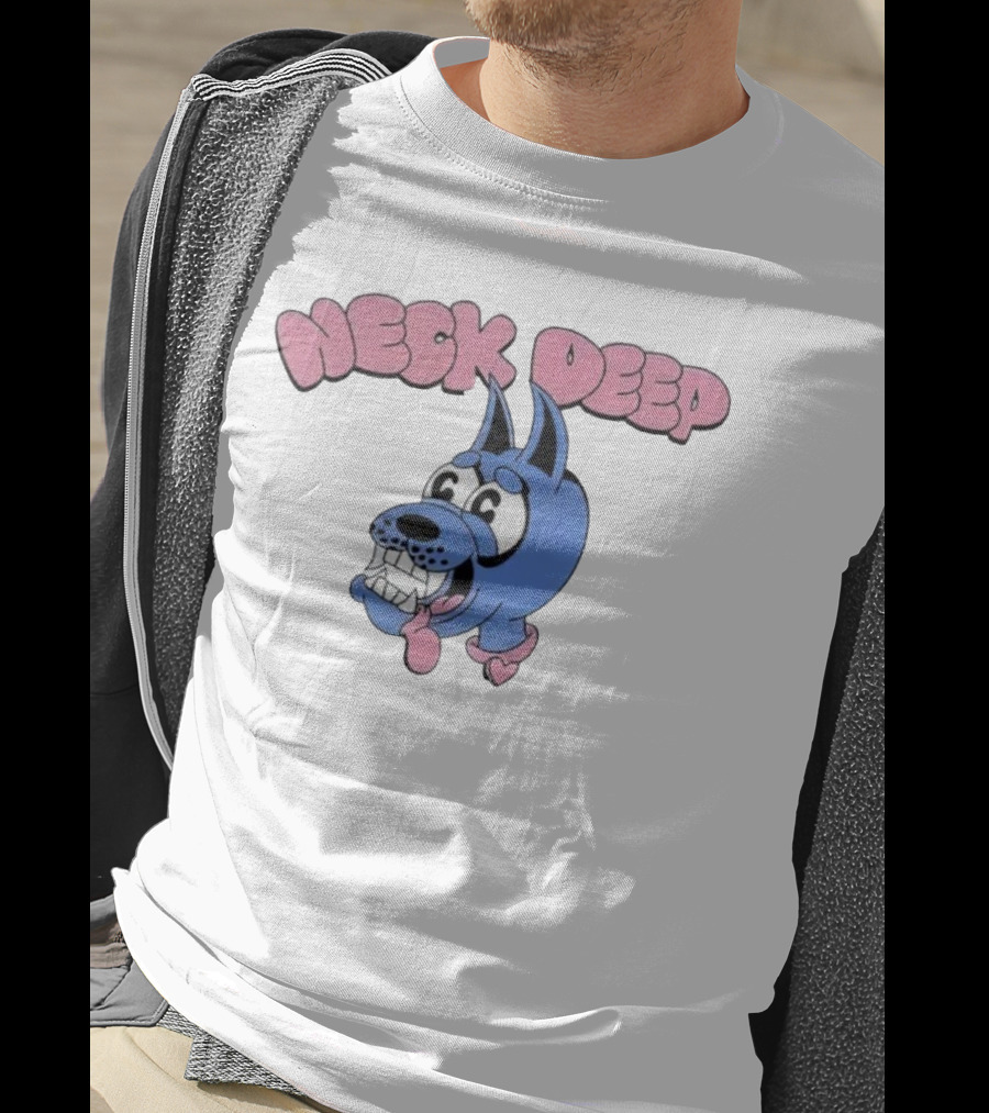 Neck Deep Cartoon Doggo With Drooling Tongue T-Shirt