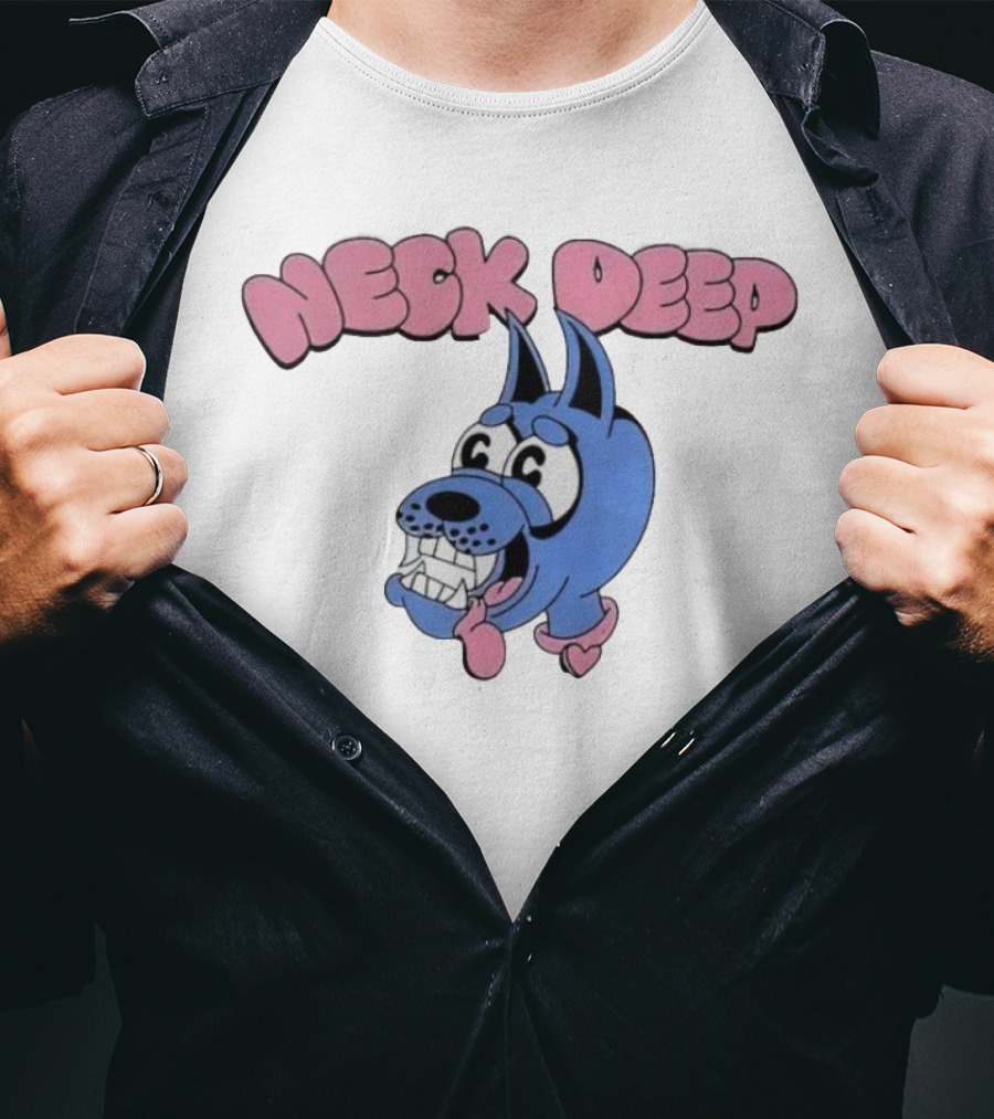 Neck Deep Cartoon Doggo With Drooling Tongue T-Shirt