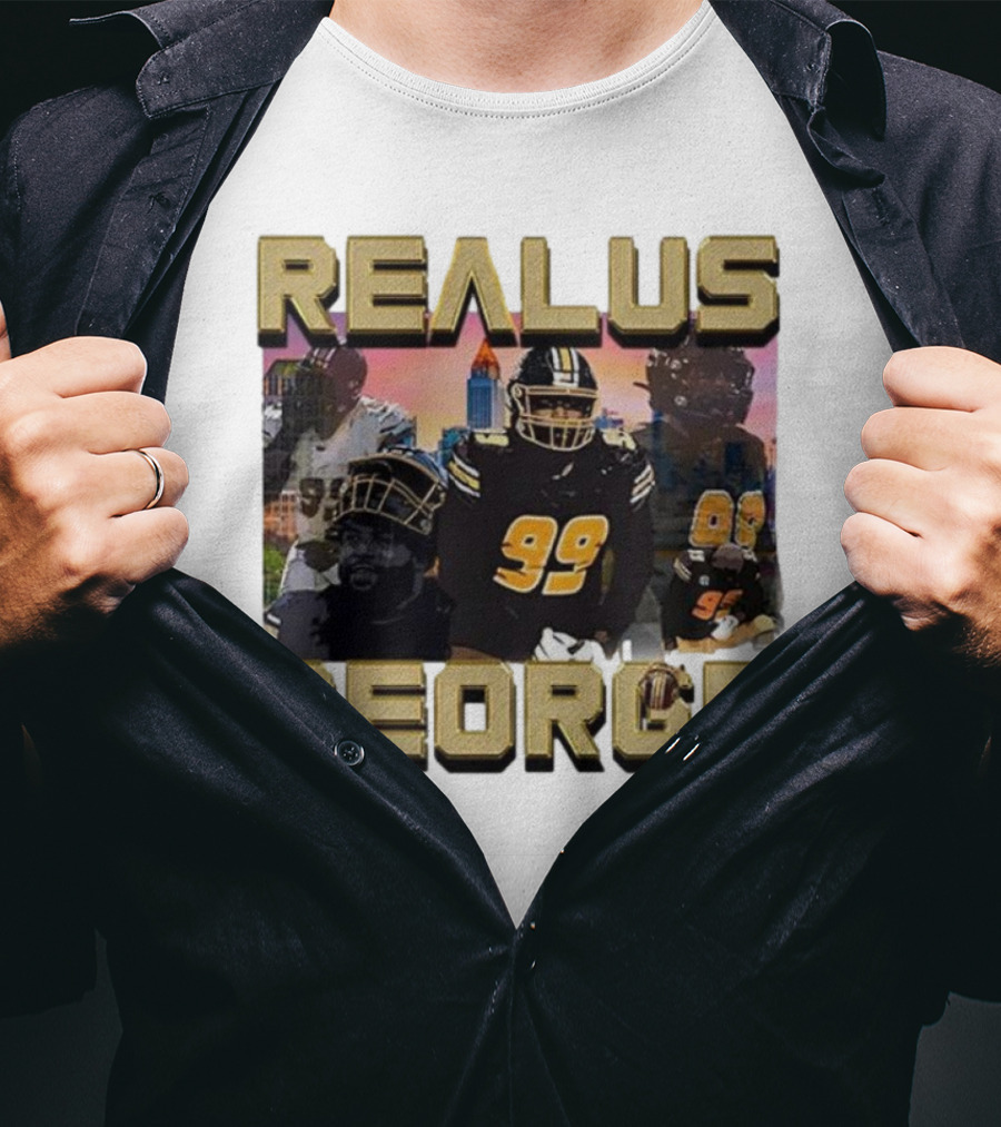 Realus George 99 Football Player Urban Skyline T-Shirt