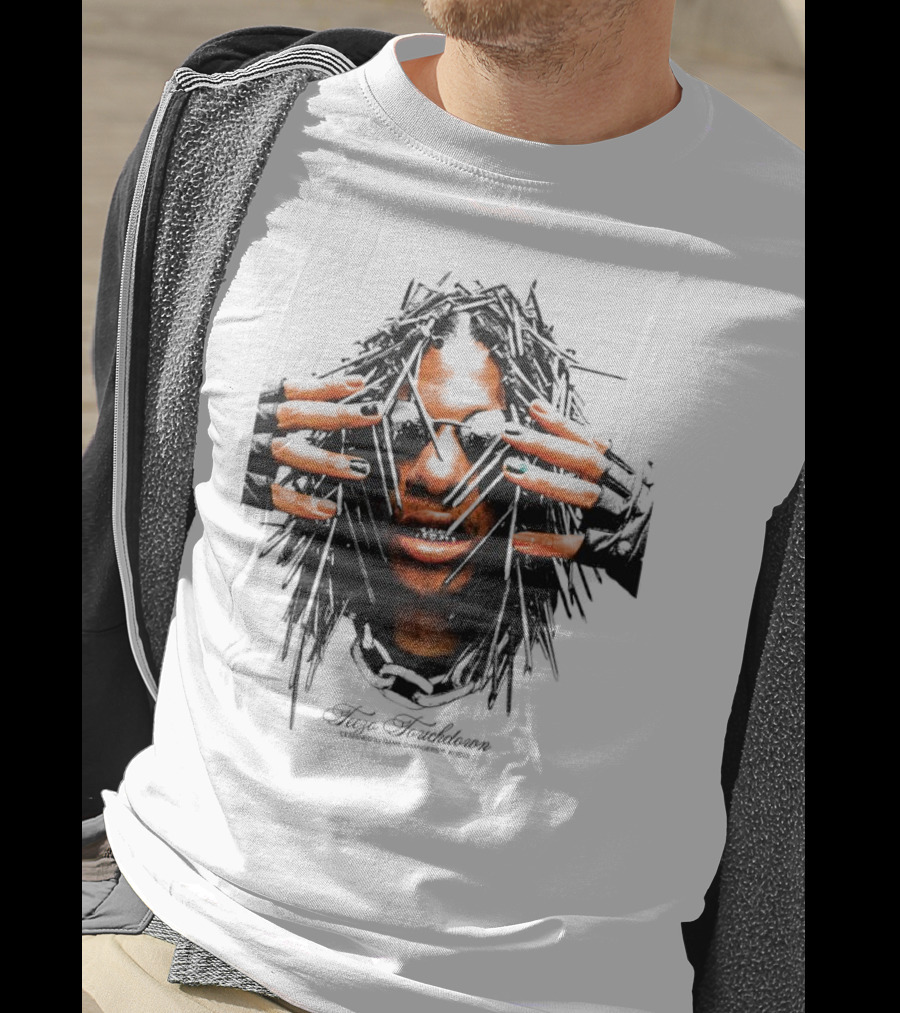 Teezo Touchdown Big Face Vintage Dark Sunglasses And Dreadlocks T-Shirt