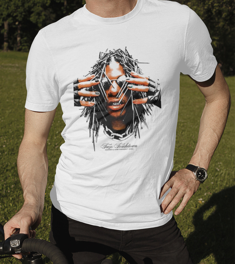 Teezo Touchdown Big Face Vintage Dark Sunglasses And Dreadlocks T-Shirt