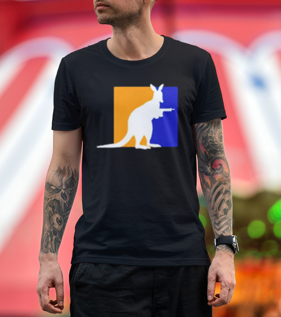 Thunder Down Under Kangaroo with Gun Australia T-Shirt