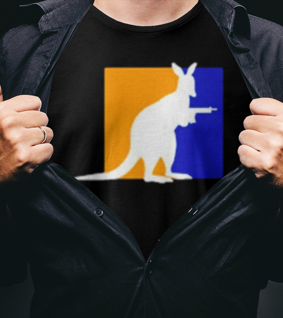 Thunder Down Under Kangaroo With Gun Australia T-Shirt