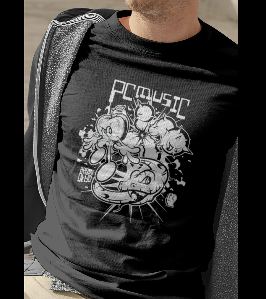 Brain Dead X PC Music Vintage Cartoon Snake And Vegetable Characters T-Shirt