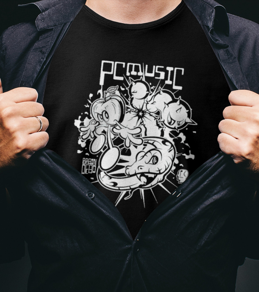 Brain Dead X PC Music Vintage Cartoon Snake And Vegetable Characters T-Shirt