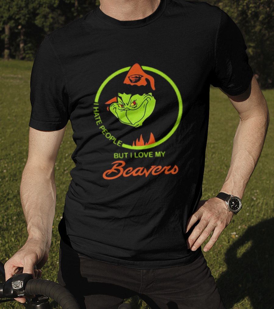 Grinch I Hate People But I Love My Oregon State Beavers Christmas T-Shirt