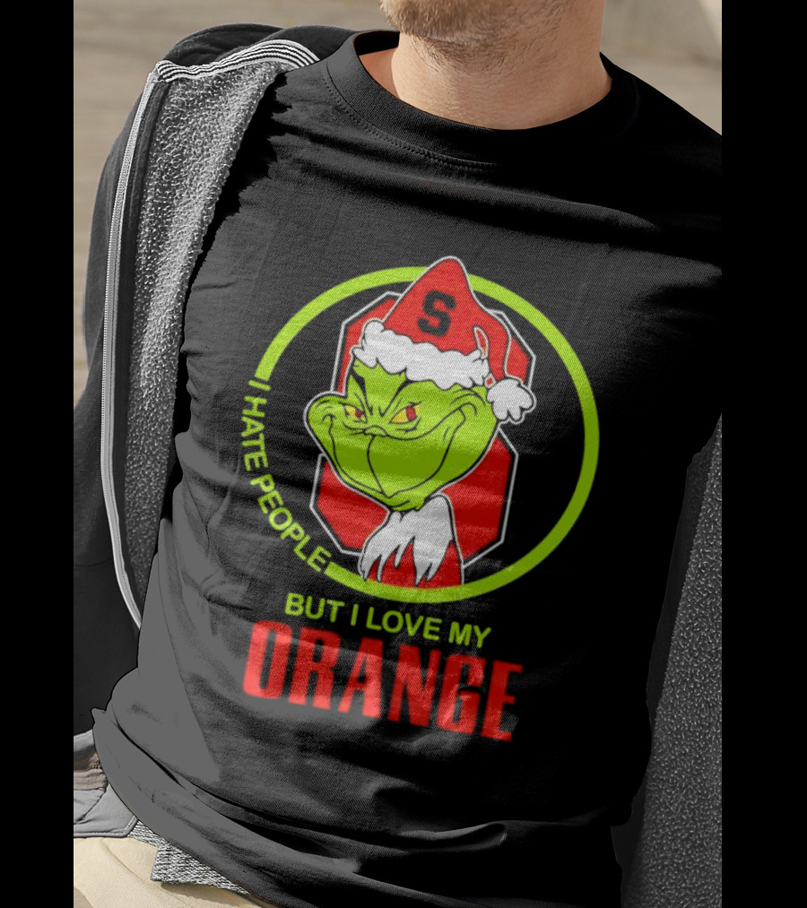 Grinch I Hate People But I Love My Syracuse Orange Christmas T-Shirt