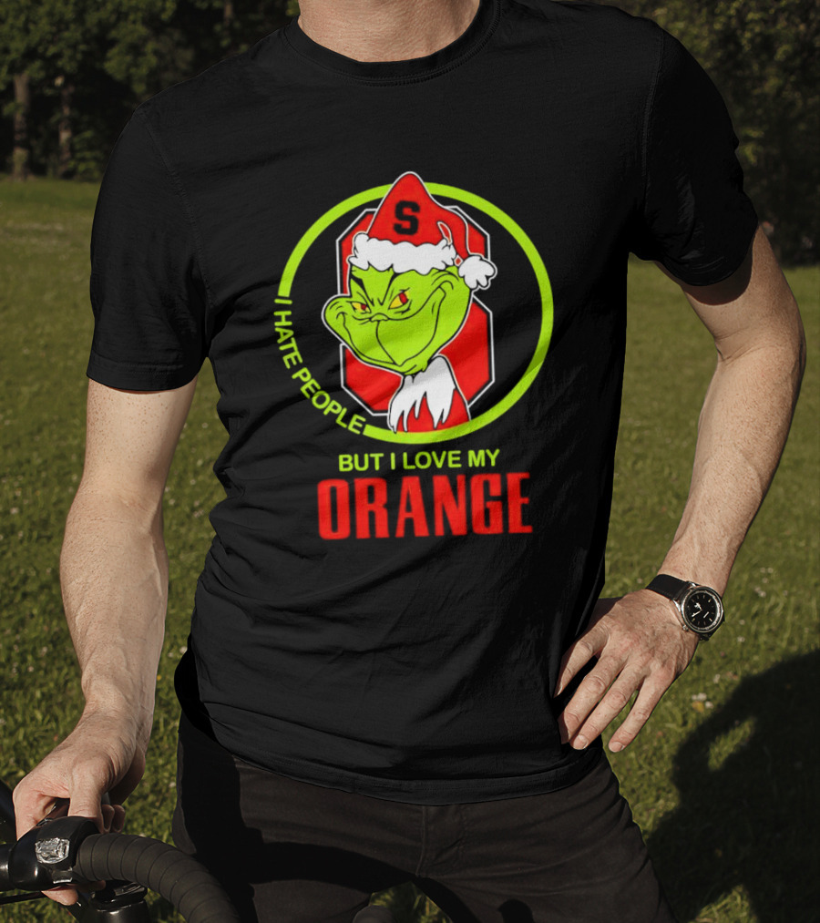 Grinch I Hate People But I Love My Syracuse Orange Christmas T-Shirt