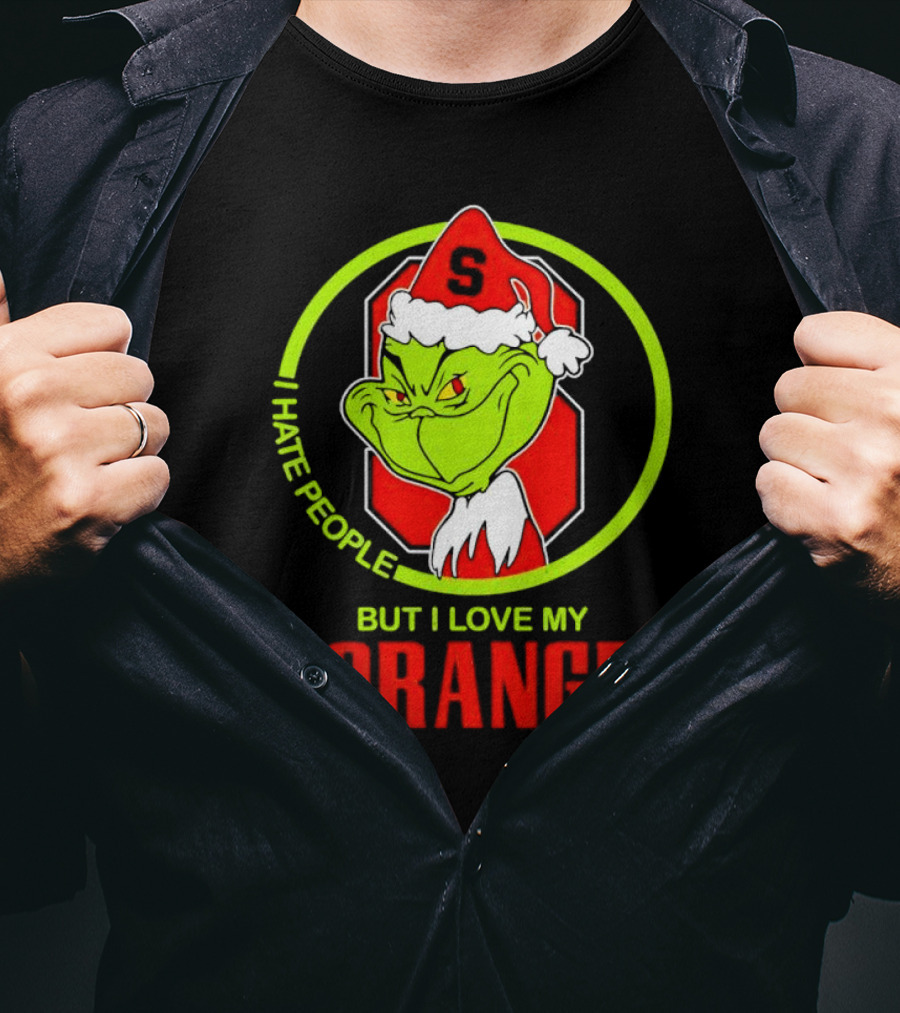 Grinch I Hate People But I Love My Syracuse Orange Christmas T-Shirt