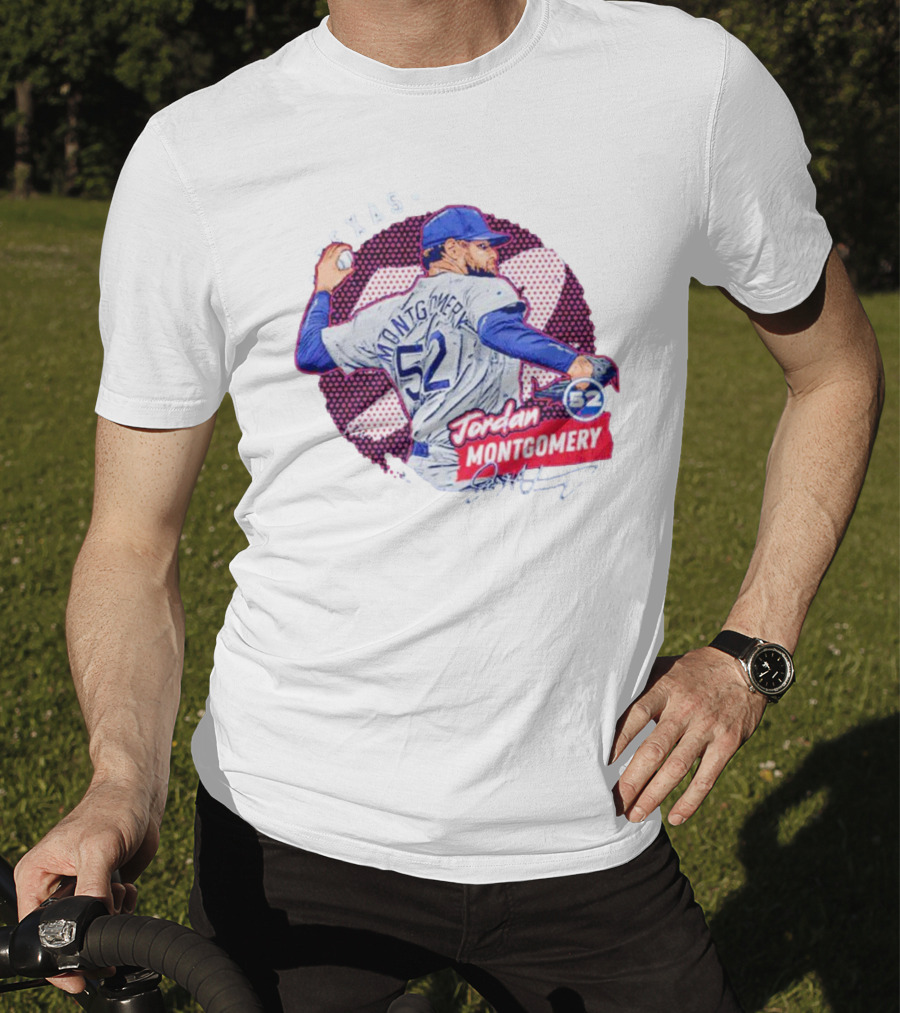 Jordan Montgomery Texas Baseball 52 Signature T-Shirt