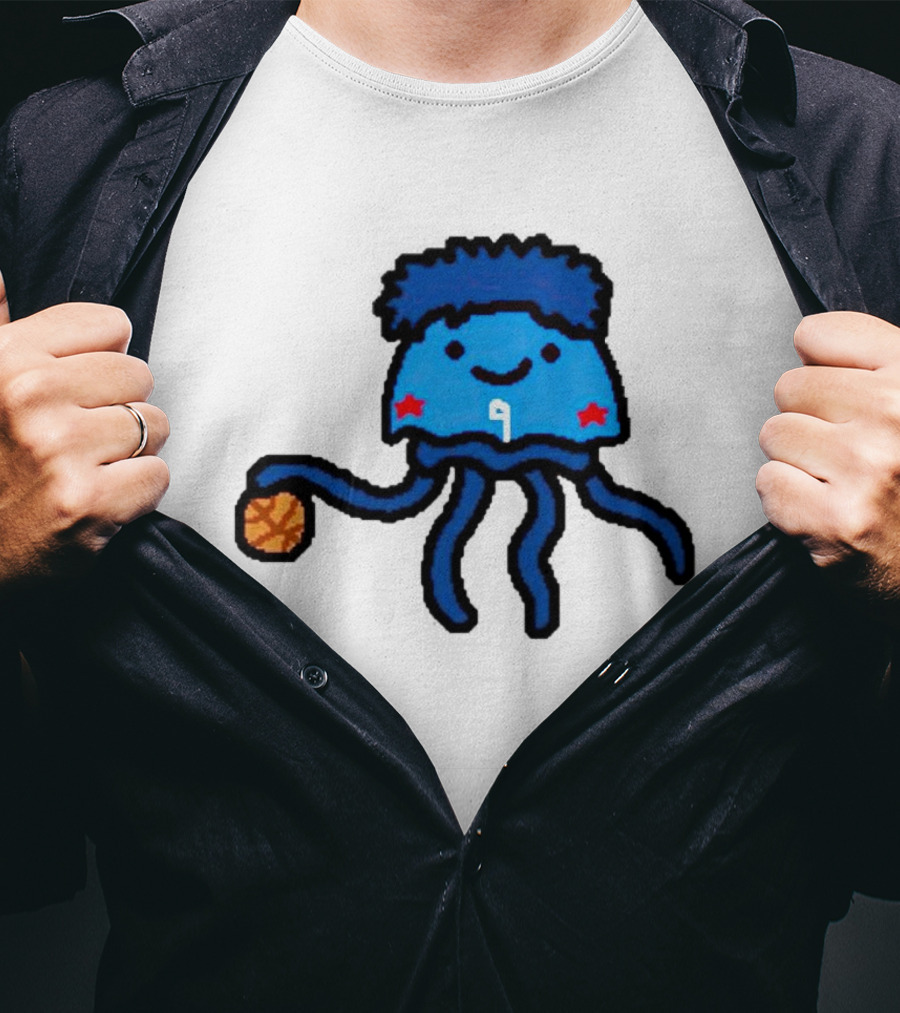Kelly Oubre Jr Cartoon Jellyfish Basketball Star T-Shirt