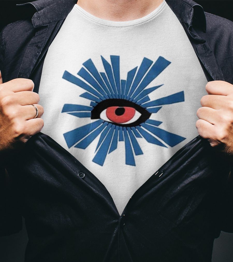 House Of Errors Eye Design With Radiant Blue And Red Iconic Elements T-Shirt
