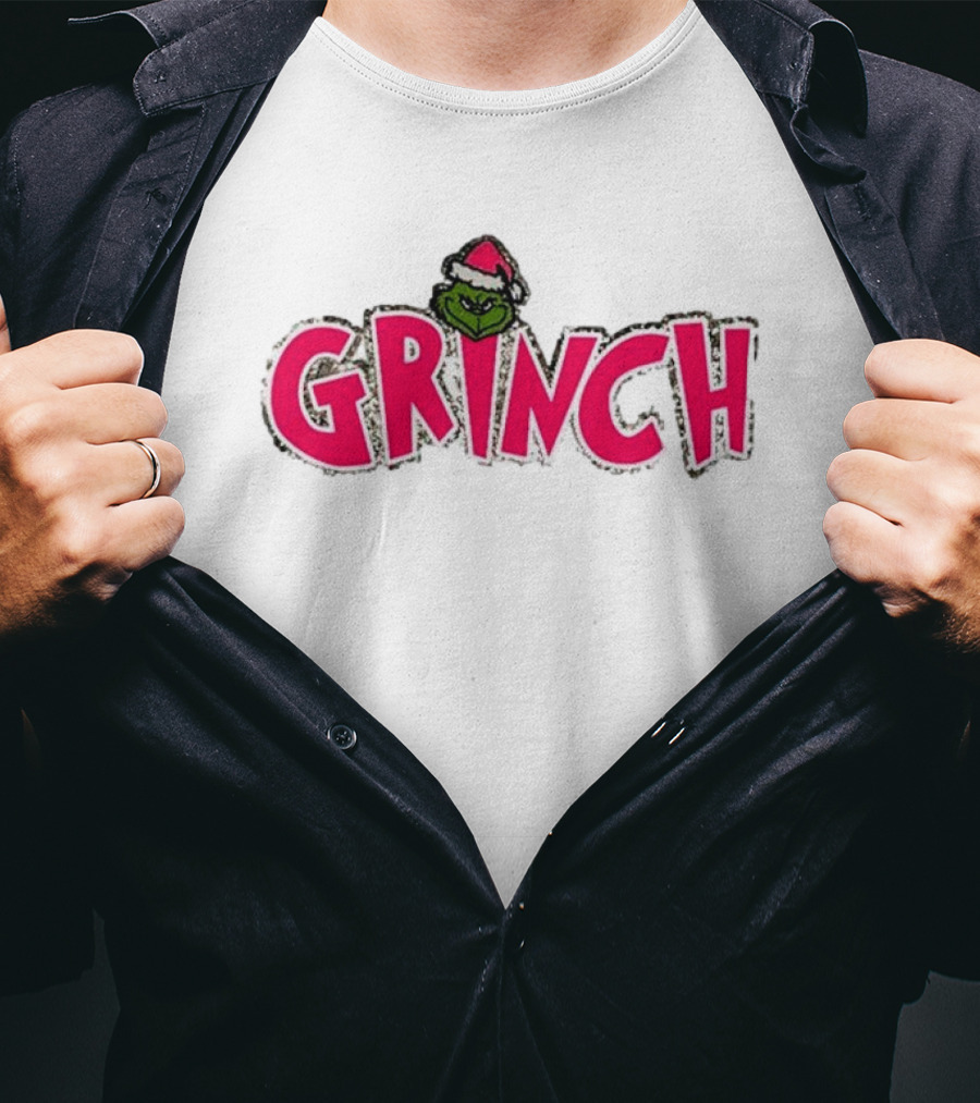 Grinch Pink Southern Shack Santa Hat T-Shirt