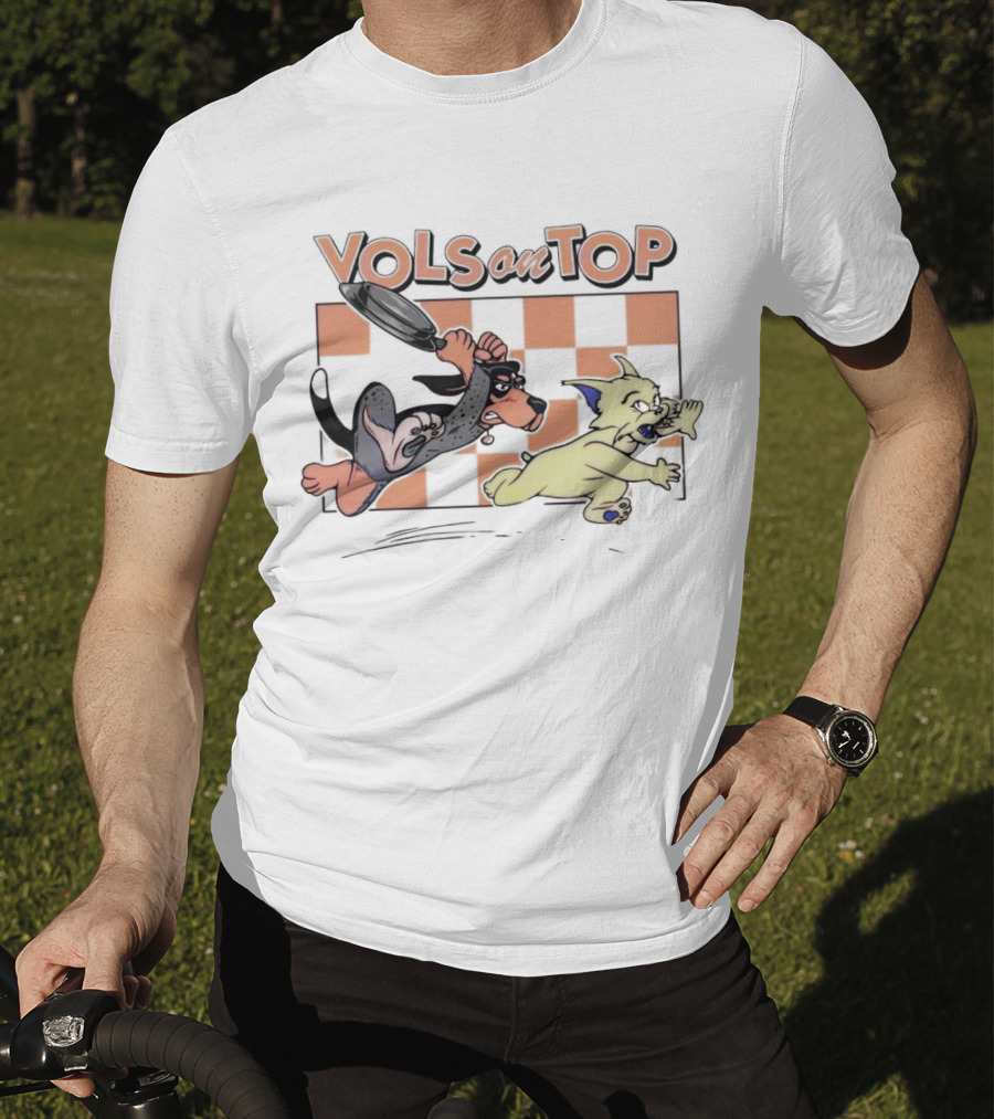 Tennessee Volunteers Vols On Top Checkerboard Chase T-Shirt
