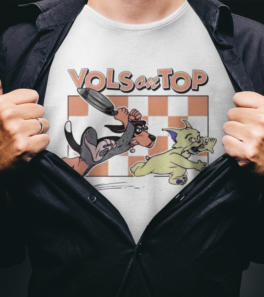 Tennessee Volunteers Vols On Top Checkerboard Chase T-Shirt