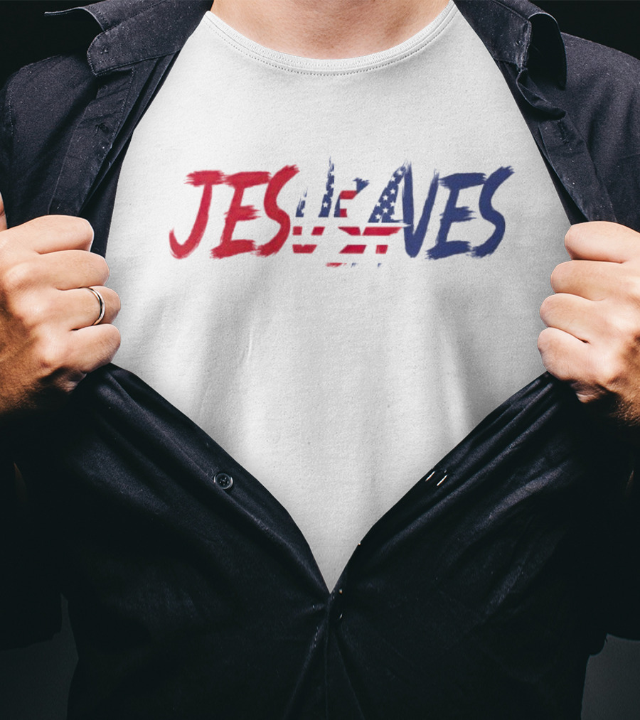 USA Flag Jesus Saves T-Shirt
