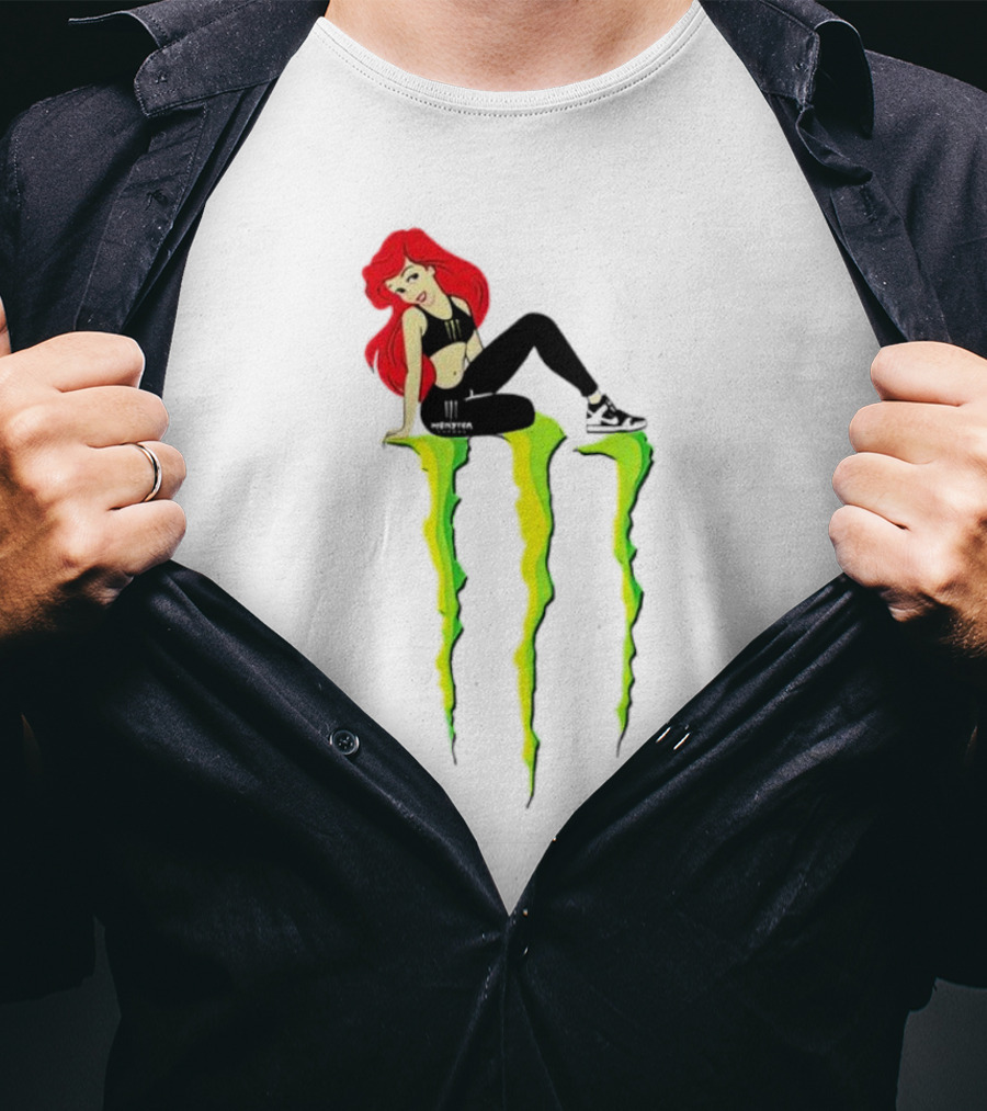 Ariel Monster Energy Logo Crossover T-Shirt
