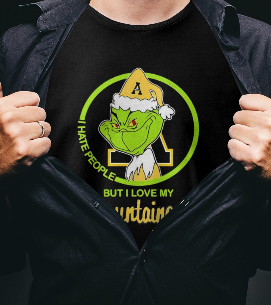 Grinch I Hate People But I Love My Appalachian State Mountaineers Christmas T-Shirt