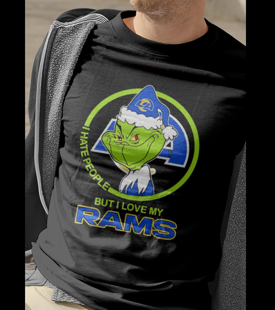 I Hate People But I Love My Los Angeles Rams Grinch T-Shirt