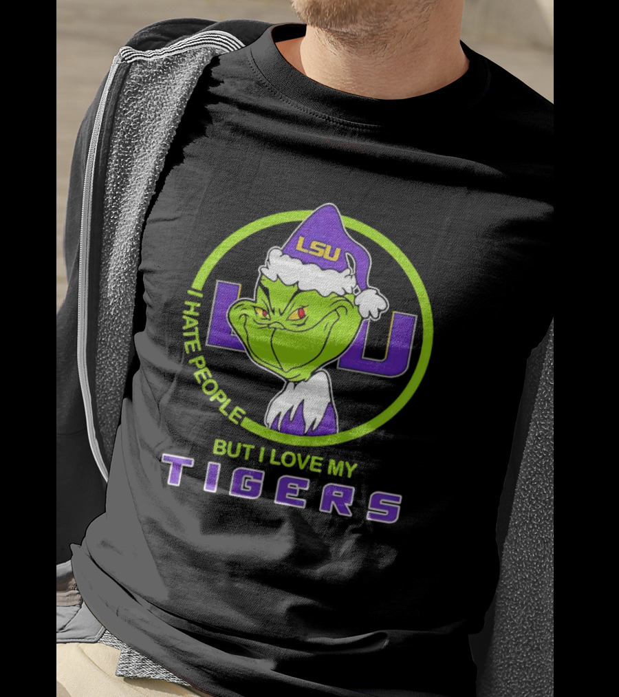 Grinch I Hate People But I Love My LSU Tigers T-Shirt