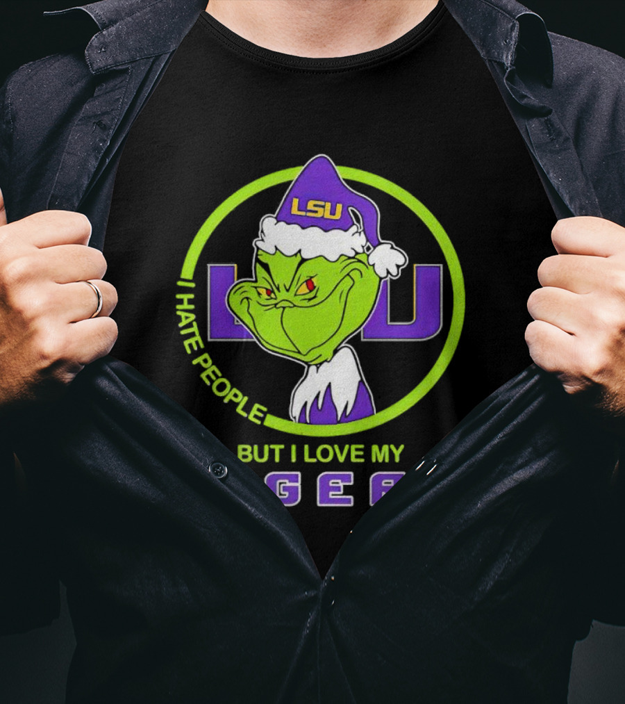 Grinch I Hate People But I Love My LSU Tigers T-Shirt