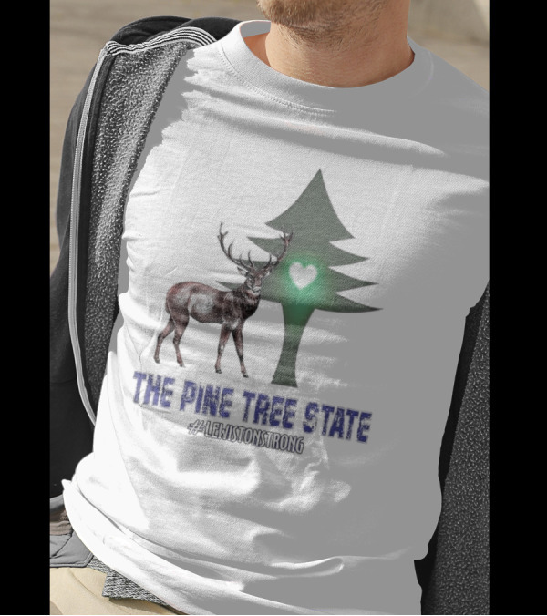 Reindeer The Pine Tree State Heart Icon #LewistonStrong T-Shirt