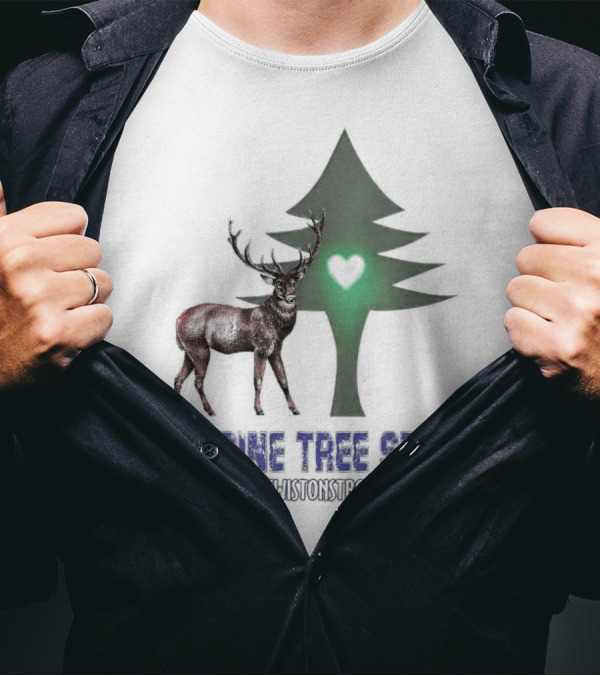 Reindeer The Pine Tree State Heart Icon #LewistonStrong T-Shirt